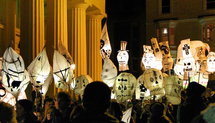 picture of the Burning of the Clocks parade