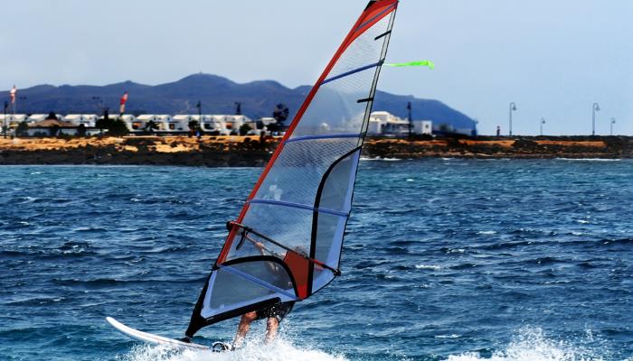 picture of someone windsurfing