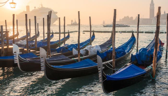 picture of gondolas on the grand canal